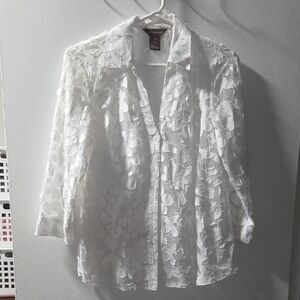Multiples Cream Lace Top